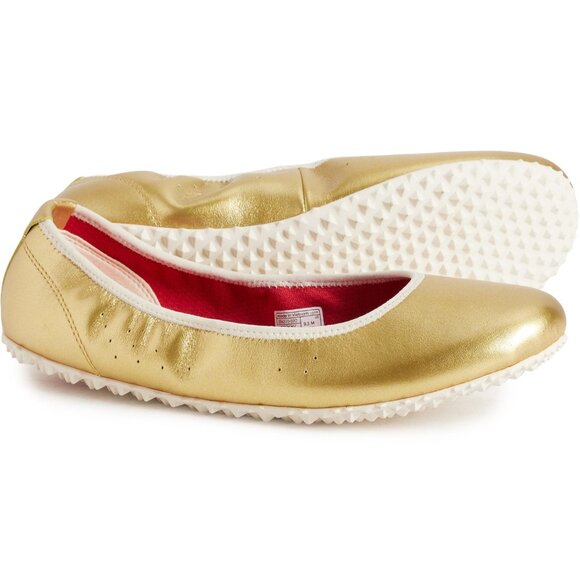 NEW Plae Crosby Ballerina Flats wide width Leather in gold unisex 925 3s2 - Picture 2 of 6